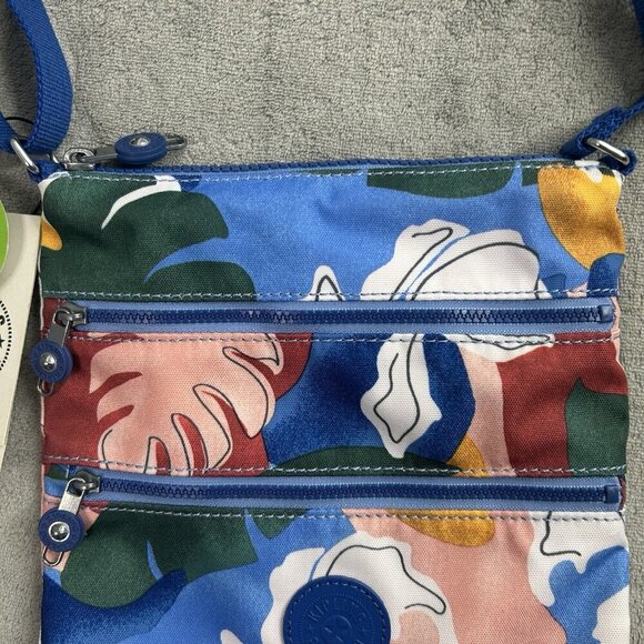 Kipling Women's Keiko Travel Shoulder Crossbody Bag Blue Botanical Abstract - Picture 6 of 15